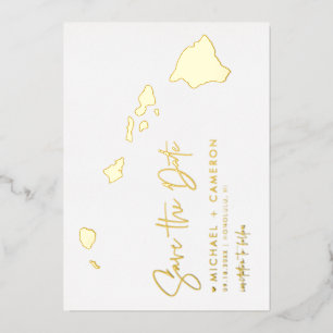 Carte d'Hawaii Minimaliste Photo Enregistrer la Da
