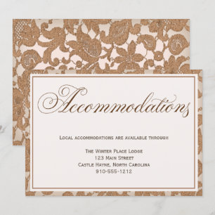 Carte d'hébergement de mariage Automne Lace