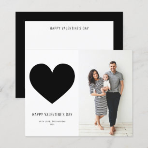 Carte d'Heureuse Sainte-Valentin minimaliste Black