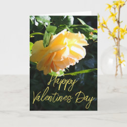 Carte d'Heureuse Sainte-Valentin rose jaune clair