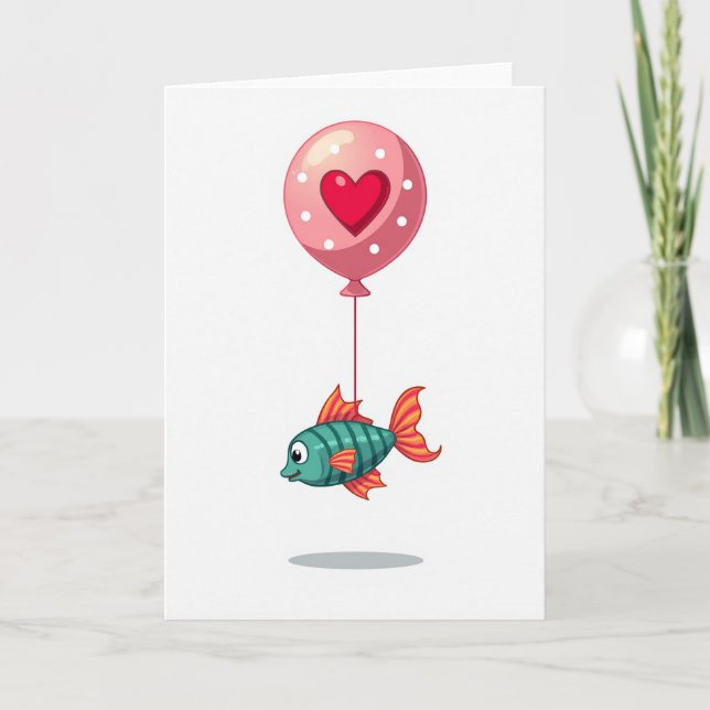 Carte d'histoire d'amour au poisson sarcelle et ba (Devant)