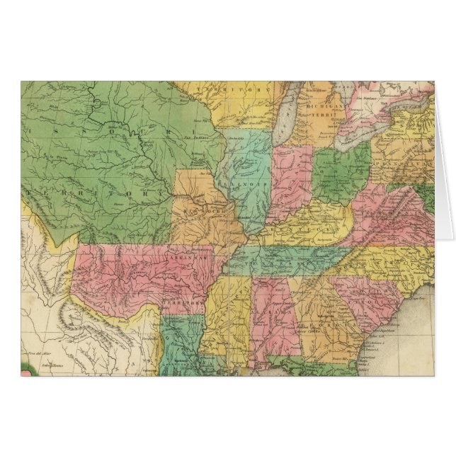 Carte d'histoire des États-Unis d'Amérique (Devant horizontal)