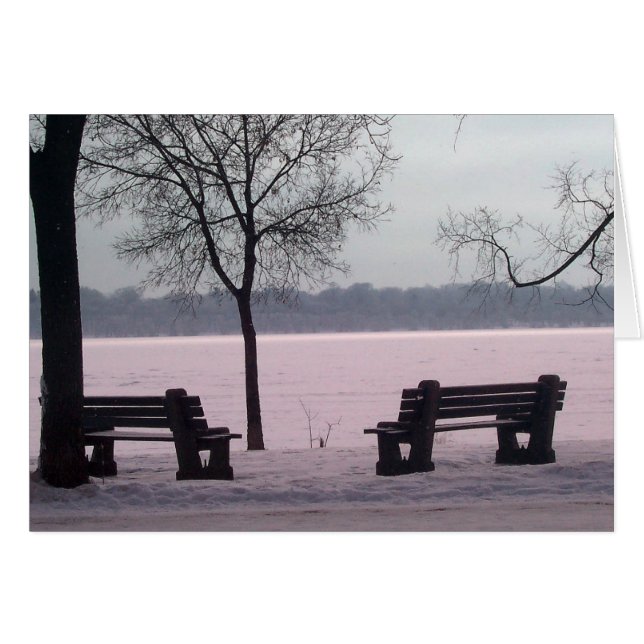 CARTE D'HIVER : "Banquettes" du lac Harriet, Mpls, (Devant horizontal)
