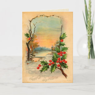 Carte d'hiver de Noël Vintage