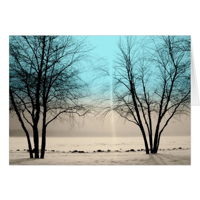 CARTE D'HIVER : Lac Harriet, "Dusk", Mpls, MN_ (Devant horizontal)