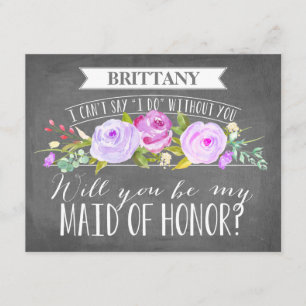 Carte d'honneur   Bridesmaid