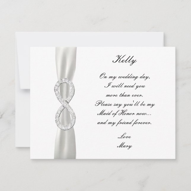 Carte d'honneur Diamond Infinity Mariage blanc (Devant)