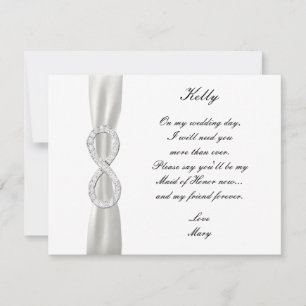 Carte d'honneur Diamond Infinity Mariage blanc