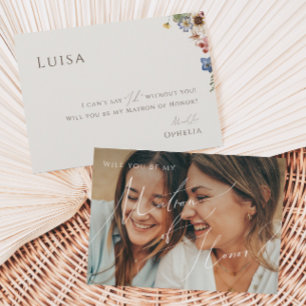 Carte d'honneur du Fleur sauvage beige avec photo 