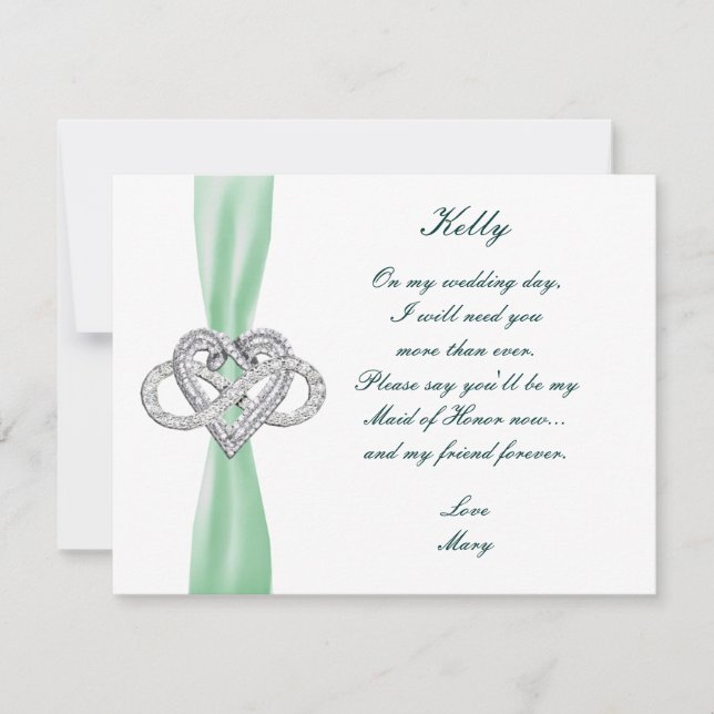 Carte d'honneur Green Infinity Heart Maid (Devant)