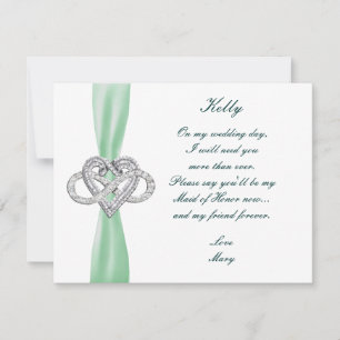 Carte d'honneur Green Infinity Heart Maid