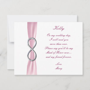 Carte d'honneur Mariage rose Infinity
