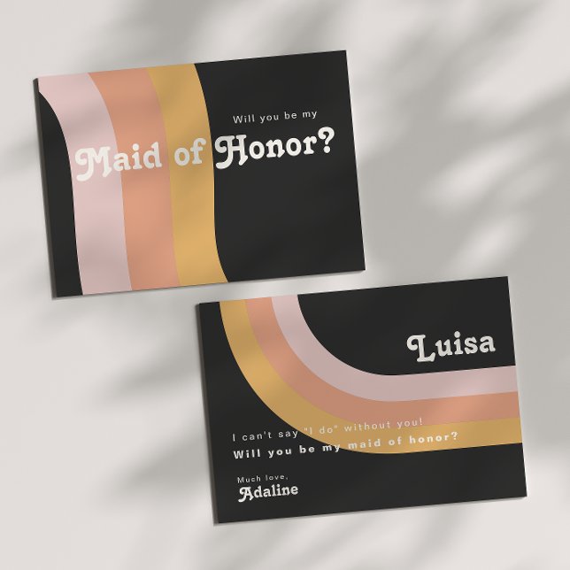 Carte d'honneur moderne Retro 70's Rainbow Dark Ma (Créateur téléchargé)