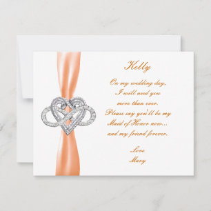 Carte d'honneur Orange Infinity Heart Maid