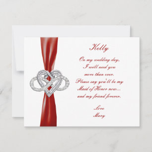 Carte d'honneur rouge Infinity Heart Maid