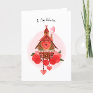 Carte d'horloge Valentine Cuckoo