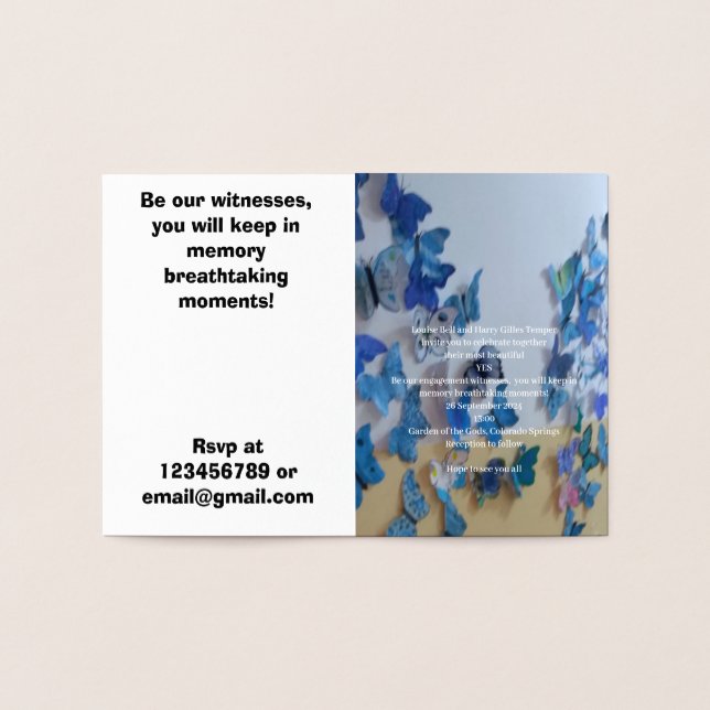 Carte d'huile fiançailles Invitation (Intérieur)