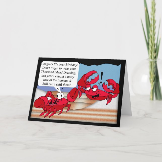 Carte d'Humour d'anniversaire avec deux crabes (Devant)