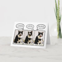 Carte d'humour d'anniversaire de chat de smoking