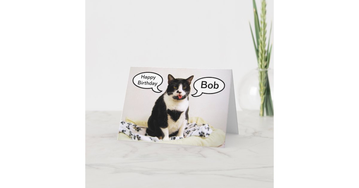 Carte D Humour D Anniversaire De Chat De Smoking Zazzle Fr