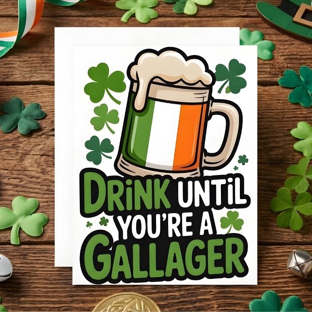 Carte d'humour de boisson pour la Saint-Patrick (Créateur téléchargé)