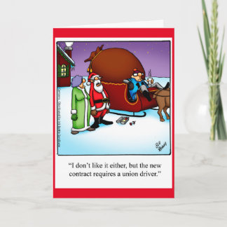 Carte d'Humour de Noël amusante "Père Noël Driver"