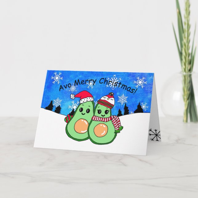 Carte d'Humour de Noël Avocado amusante (Devant)
