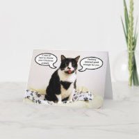 Carte d'Humour de Noël Tuxedo Cat