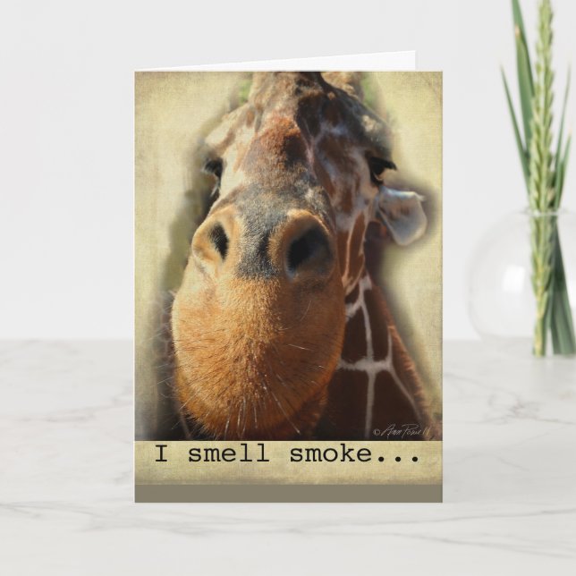carte d'humour girafe nez (Devant)