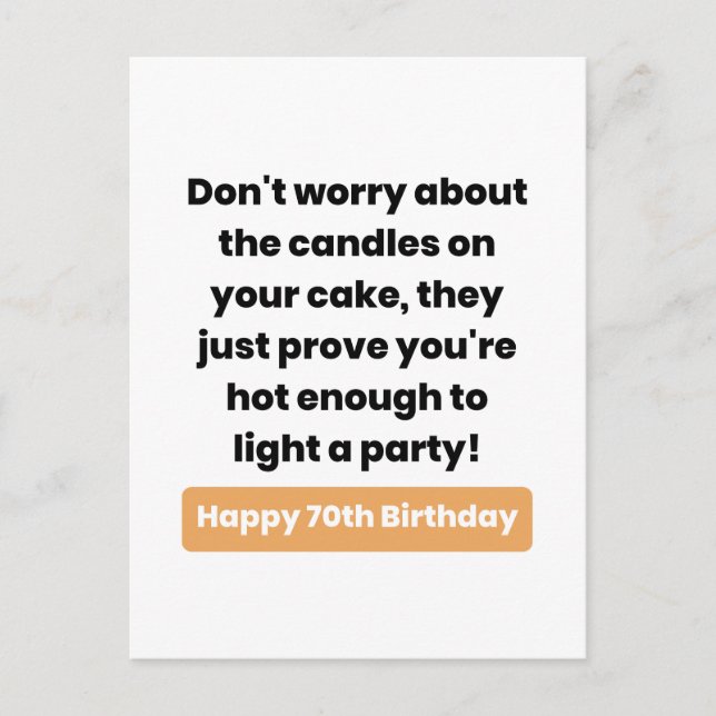 Carte d'humour pour 70e anniversaire (Devant)