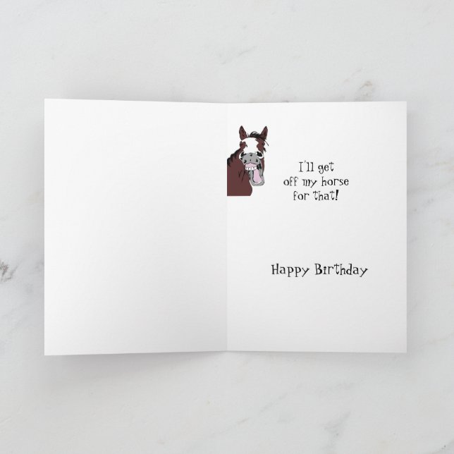 Carte d'Humour pour l'anniversaire du Cheval de Ri (Intérieur)