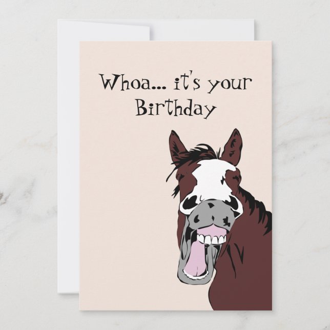 Carte d'Humour pour l'anniversaire du Cheval de Ri (Devant)
