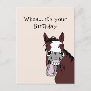Carte d'Humour pour l'anniversaire du Cheval de ri