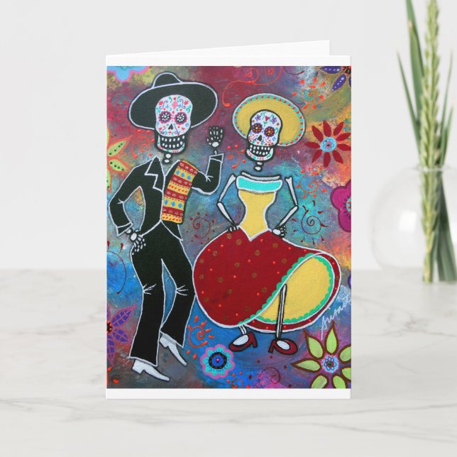 CARTE DIA DE LOS MUERTOS BAILAR MARIACHI (Devant)
