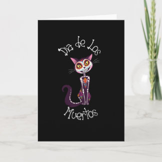 Carte Dia de los Muertos- Chat Sucré