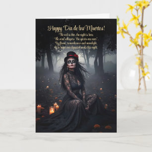 Carte Dia de los Muertos Jolie femme Sugar Skin