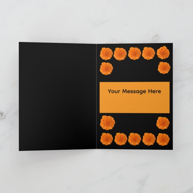 Carte Dia de Los Muertos Jour des Morts Broderie Crâne (Intérieur)