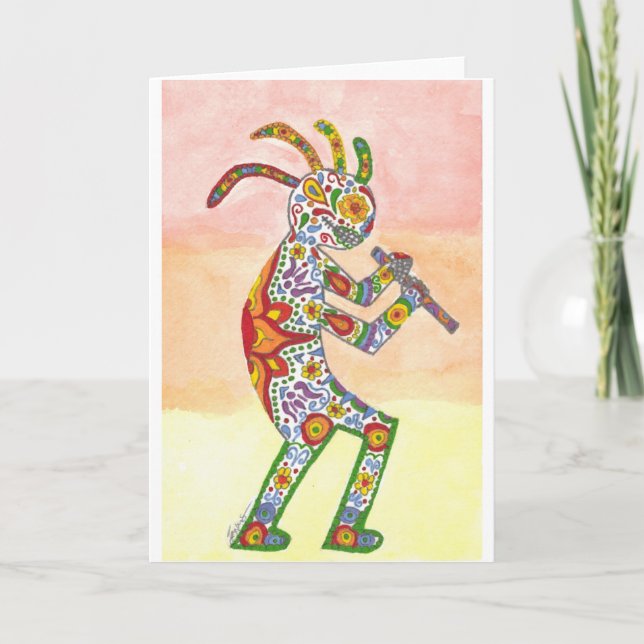 Carte Dia de Los Muertos Kokopelli (Devant)