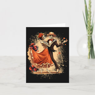 Carte Dia De Los Muertos Skeletons Dansons Fête Mexicain