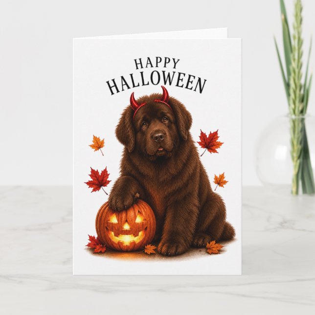 Carte Diable d'Halloween Terre-Neuve (Devant)