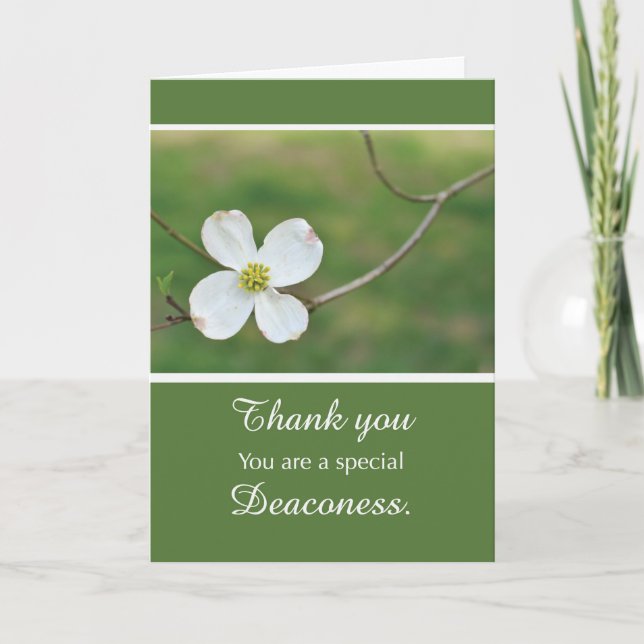 Carte Diaconesse Merci Fleur de Cornouiller (Devant)