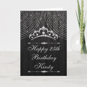 Carte Diadème Anniversaire Diamant Noir Argenté