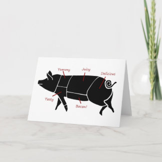 Carte Diagramme de diagramme drôle de boucher de porc