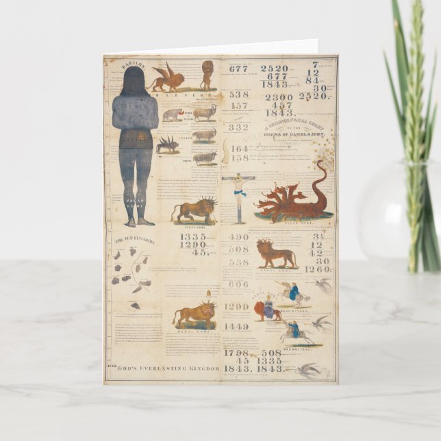 Carte Diagramme de Millerite prévoyant le retour 1843 du (Devant)