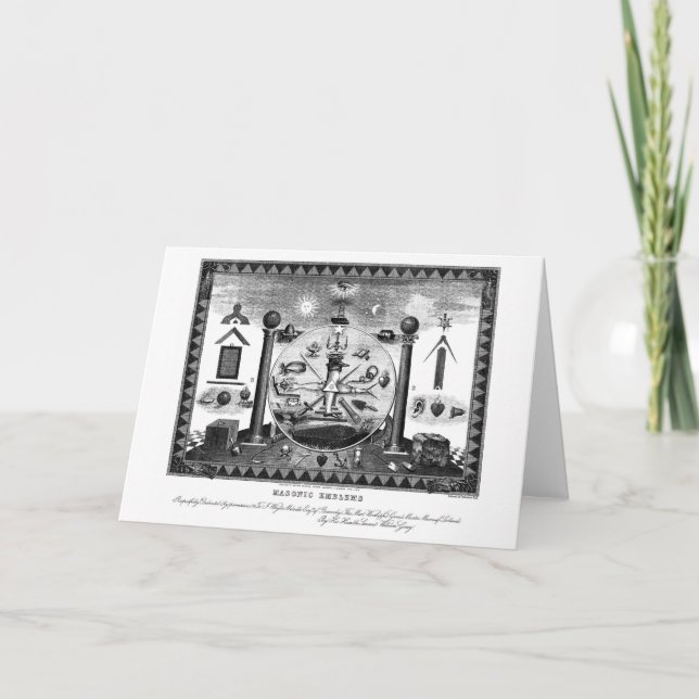 Carte Diagramme maçonnique d'emblèmes à partir de 1874 (Devant)