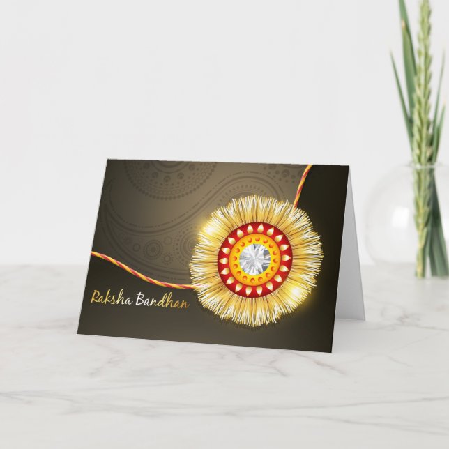 Carte diamant de Raksha Bandhan, Rakhi (Devant)