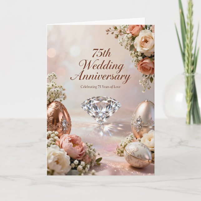Carte Diamant étincelant 75e anniversaire de mariage (Devant)
