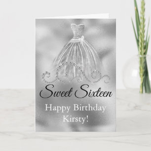 Carte Diamants Chic Feuille d'Argent Anniversaire Sweet