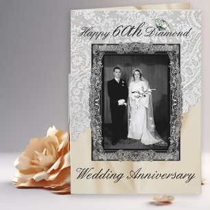 Carte Diamond 60e anniversaire Mariage Élégant