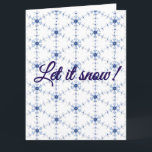 Carte Diamond Snowflake Pattern Postcard<br><div class="desc">Blue snowflakes in a diamond pattern on a white background. The snowflakes started as a photograph taken in 1909 of individual snowflake crystal. The subtle pattern is great for any winter holiday.</div>